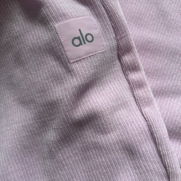 NEW ALO Chenille High-Waist Wide Leg Chalet Pant - Sugarplum Pink - Picture 6 of 8